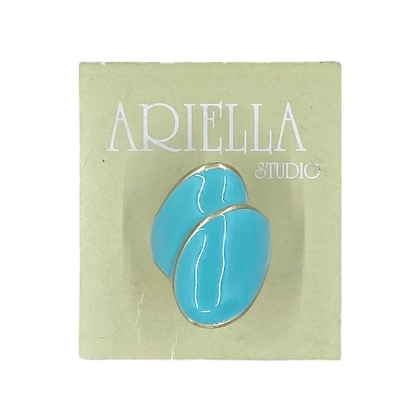 Ariella Studio Turquoise Wrap Cocktail Ring - Size 8 - Picture 2 of 6